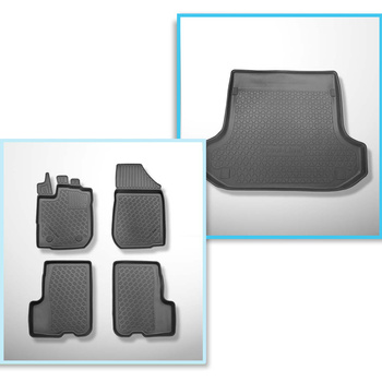 Completo di tappetini e tappetino per bagagliaio TPE PREMIUM per: Dacia Logan II Monovolume (09.2013-12.2020) - 5 posti
