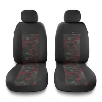 Coprisedili anteriori compatibili con Seat Leon I, II, III (1999-2019) - fodere sedili universali - set coprisedili auto - 2UNE-RD