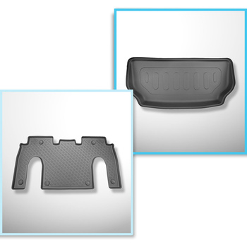 Completo di tappetini e tappetino per bagagliaio TPE per: Tesla Model X 01.2021-.... (SUV)