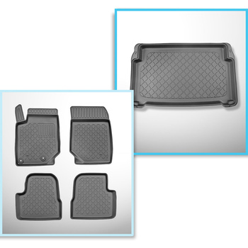 Completo di tappetini e tappetino per bagagliaio TPE per: Opel Mokka B 02.2021-.... (SUV) - bagagliaio inferiore; sotto/senza pavimento mobile; non per la versione elettrica e ibrida
