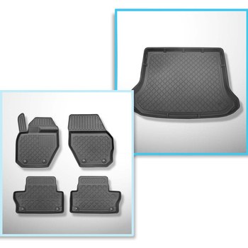 Completo di tappetini e tappetino per bagagliaio TPE per: Volvo XC60 I 10.2008-06.2017 (SUV)