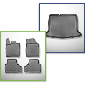 Completo di tappetini e tappetino per bagagliaio TPE per: Volkswagen ID.3 11.2019-.... (Hatchback) - bagagliaio inferiore; modelli senza pavimento mobile del bagagliaio