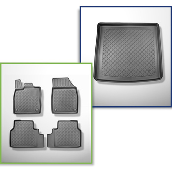 Completo di tappetini e tappetino per bagagliaio TPE per: Volkswagen ID.4 12.2020-.... (SUV) - bagagliaio superiore; pavimento mobile nella posizione più alta