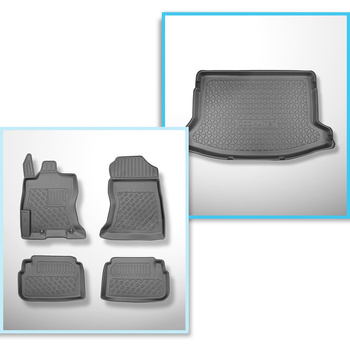 Completo di tappetini e tappetino per bagagliaio TPE per: Subaru XV II e-Boxer 12.2019-10.2023 (SUV)