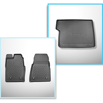 Completo di tappetini e tappetino per bagagliaio TPE per: Ford Tourneo Custom 02.2018-06.2023 (Van)