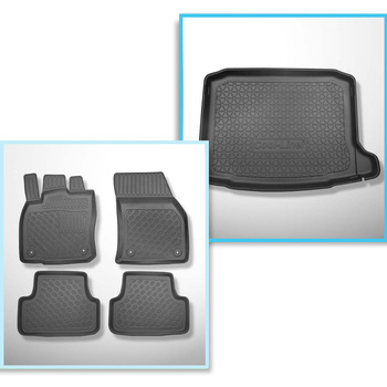 Completo di tappetini e tappetino per bagagliaio TPE PREMIUM per: Seat Ateca SUV (09.2016-....) - bagagliaio inferiore; modelli senza pavimento mobile del bagagliaio