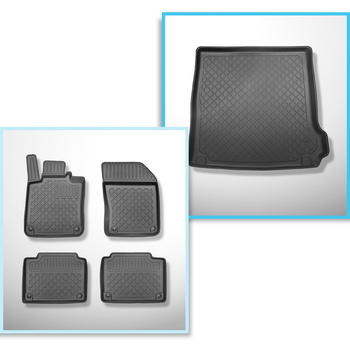 Completo di tappetini e tappetino per bagagliaio TPE per: Volvo V90 09.2016-.... (Station Wagon;Cross Country)