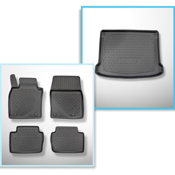 Completo di tappetini e tappetino per bagagliaio TPE per: Mazda 3 IV BP 03.2019-.... (Hatchback)