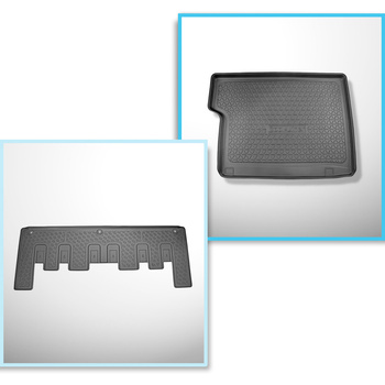 Completo di tappetini e tappetino per bagagliaio TPE per: Ford Tourneo Custom 02.2018-06.2023 (Van)