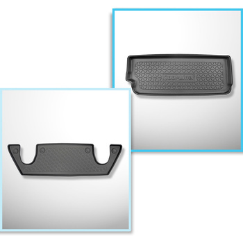 Completo di tappetini e tappetino per bagagliaio TPE per: Tesla Model X 10.2016-12.2020 (SUV) - 6 posti; III fila; per lo spazio dietro la 3a fila di sedili