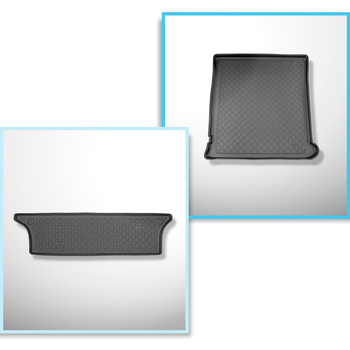 Completo di tappetini e tappetino per bagagliaio TPE per: Seat Alhambra I 1995-08.2010 (Van) - 7 posti; 3a fila di sedili rimossa