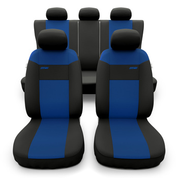 Coprisedili compatibili con Alfa Romeo 166 I, II, III (1998-2007) - fodere sedili universali - set coprisedili auto - RSL-BL