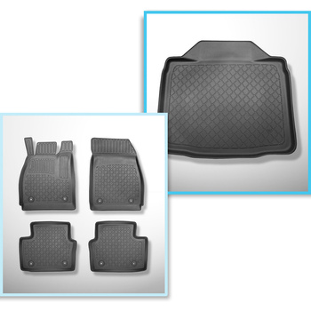 Completo di tappetini e tappetino per bagagliaio TPE per: Opel Insignia A 2008-05.2017 (Liftback) - vano inferiore; con ruota di scorta o kit di riparazione