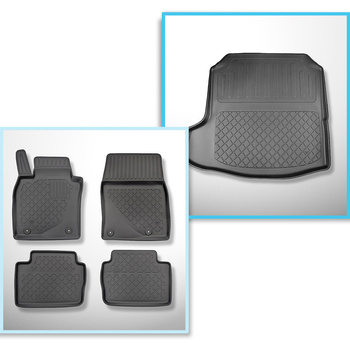 Completo di tappetini e tappetino per bagagliaio TPE per: Mazda 3 IV BP 03.2019-.... (Berlina)