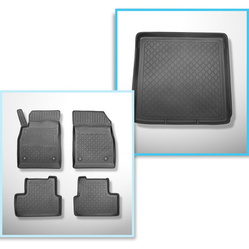 Completo di tappetini e tappetino per bagagliaio TPE per: Opel Astra J 09.2010-03.2016 (Sports Tourer)