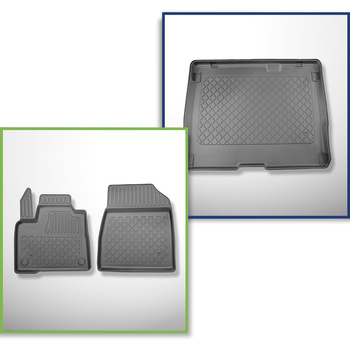 Completo di tappetini e tappetino per bagagliaio TPE per: Nissan Townstar 01.2022-.... (Station Wagon) - 5 posti; interasse corto; non per la versione elettrica