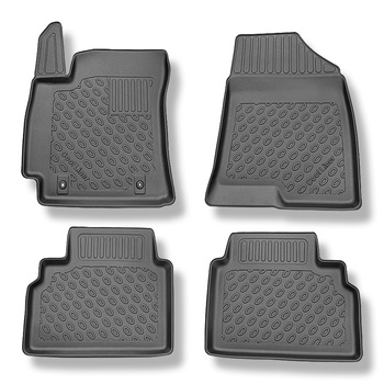 Tappetini Auto in TPE compatibili con Hyundai Kona II SUV (04.2023-....) - non per la versione elettrica; anche per la versione ibrida - tappeti auto neri