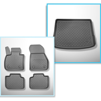 Completo di tappetini e tappetino per bagagliaio TPE per: BMW 2 U06 11.2021-.... (Active Tourer) - sedile posteriore fissa / non scorrevole
