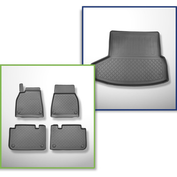 Completo di tappetini e tappetino per bagagliaio TPE per: Tesla Model S Facelift II 01.2021-.... (Coupé) - bagagliaio posteriore